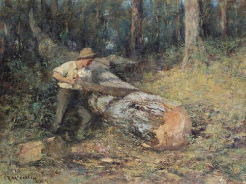 Frederick Mccubbin Sawing Timber France oil painting art